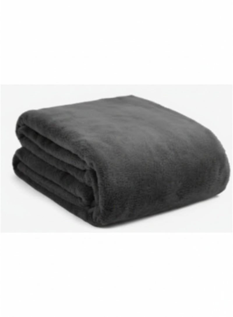 Ultra Soft Gray Fleece Blanket, Super Warm & Breathable Throw, Skin-Friendly Cozy Bed Blanket, Machine Washable Lightweight All-Season Comforter for Sofa, Bed, Travel & Home Use - Image 4